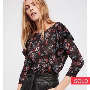 🌺Free People Ruffle Dock Street Floral Top Shirt